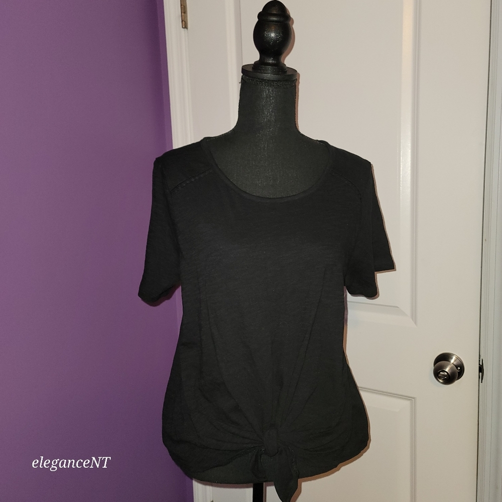 Express Black Front Knot s/s Shirt Sz: XL NWT